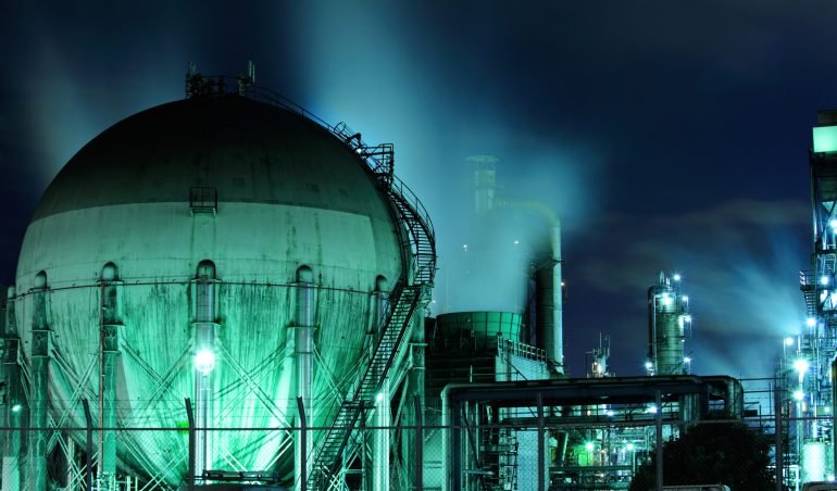 Gas tank in industrial factory